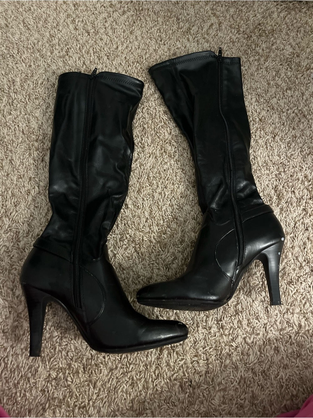 Kohl's Black Mid-Calf High Heel Boots